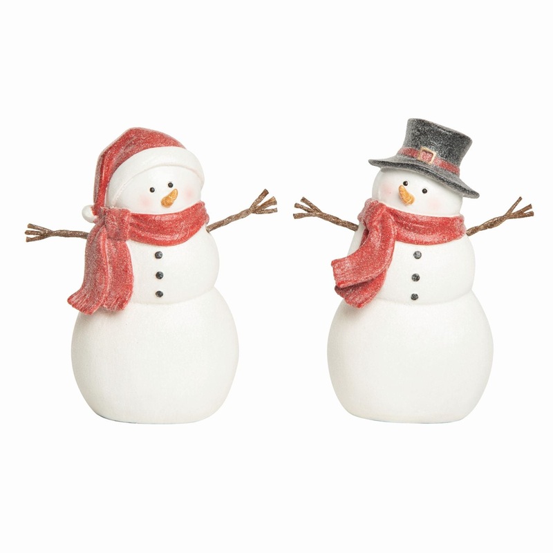 Transpac Resin Chilly Snowman Figurine, Set Of 2, Assortment