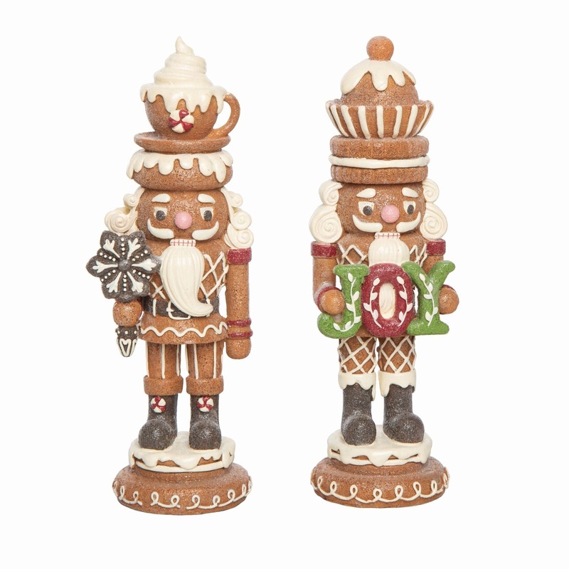 Transpac Resin Gingerbread Nutcracker Decor, Set Of 2, Assortment