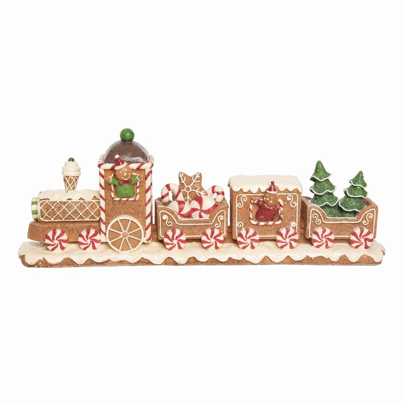 Transpac Resin Gingerbread Train Decor