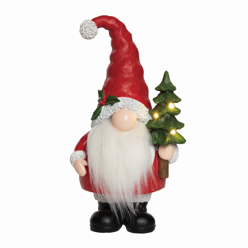 Transpac Resin Light Up Gnome With Tree Decor