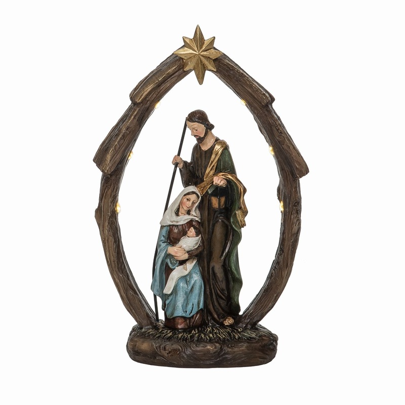 Transpac Resin Light Up Nativity Decor