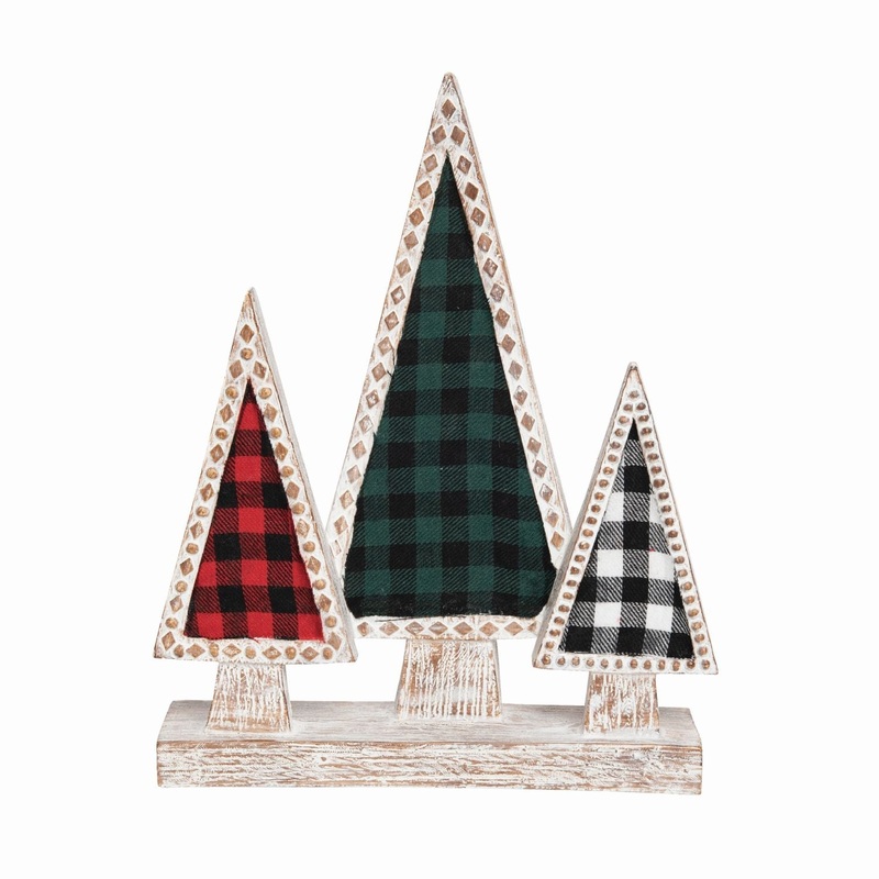 Transpac Resin Plaid Tree Decor