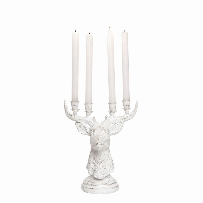 Transpac Resin Reindeer Candle Holder