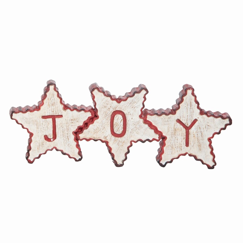 Transpac Resin Rustic Joy Star Decor