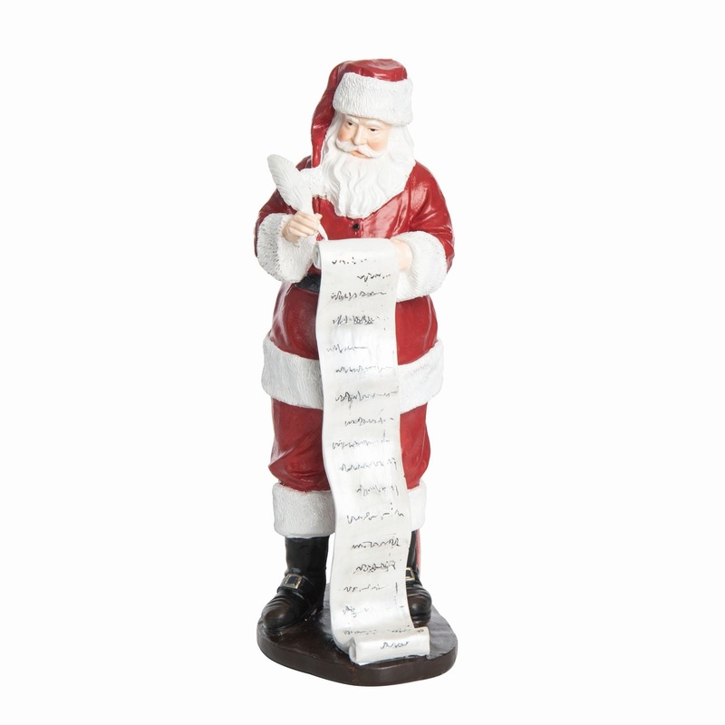 Transpac Resin Santa With List Decor