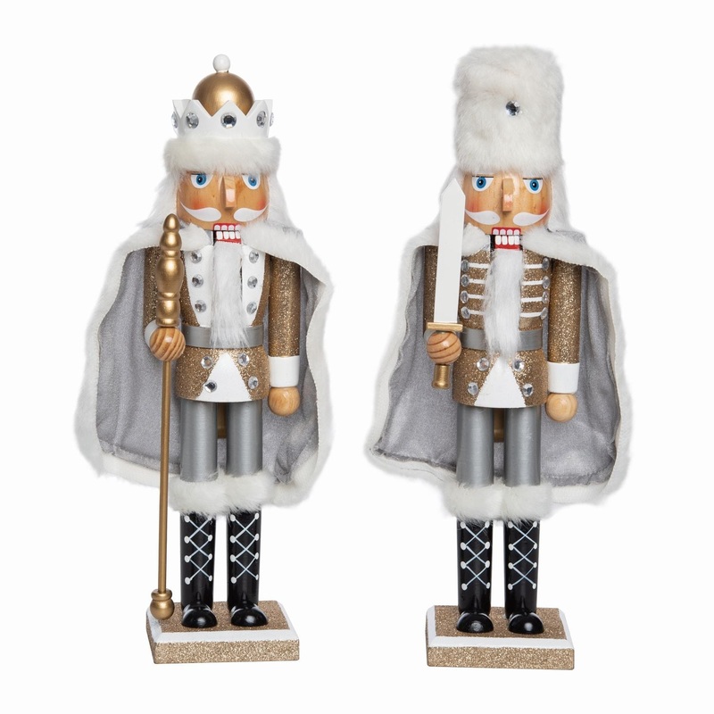 Transpac Wooden 15 Nutcracker With Cape, Set Of 2, Assortment