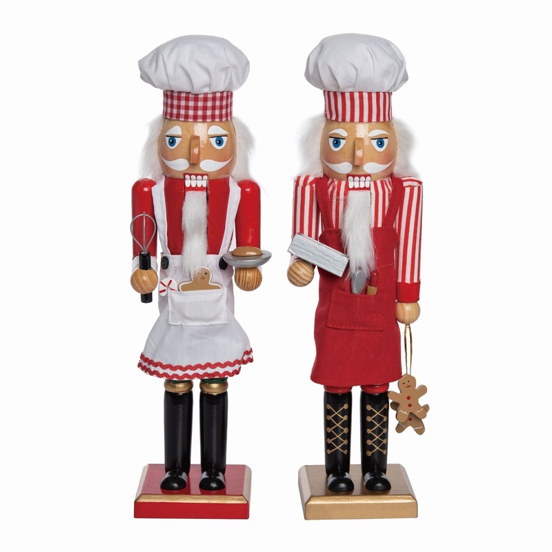 Transpac Wooden 15 Santa Baker Nutcracker, Set Of 2, Assortment
