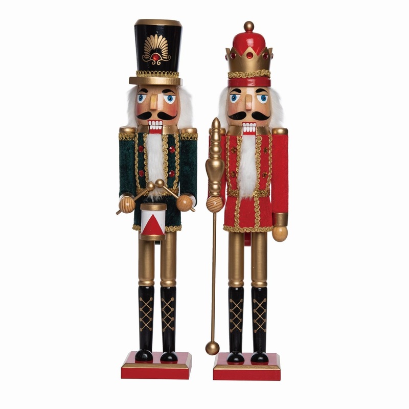 Transpac Wooden 24 Gold Accent Nutcracker, Set Of 2, Assortment