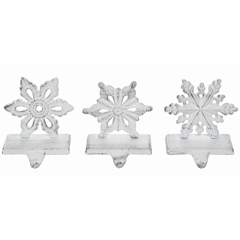 Transpac Cast Iron Snowflake Hanger, Set Of 3, Assortment