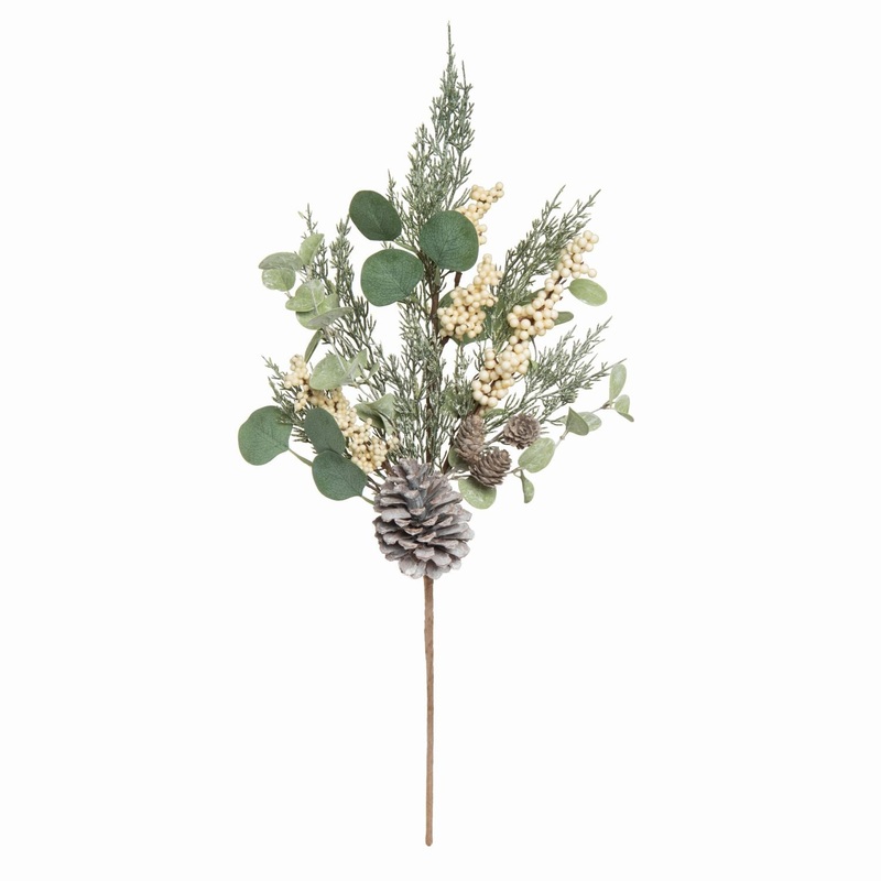 Transpac Eucalyptus Berry Pine Pick