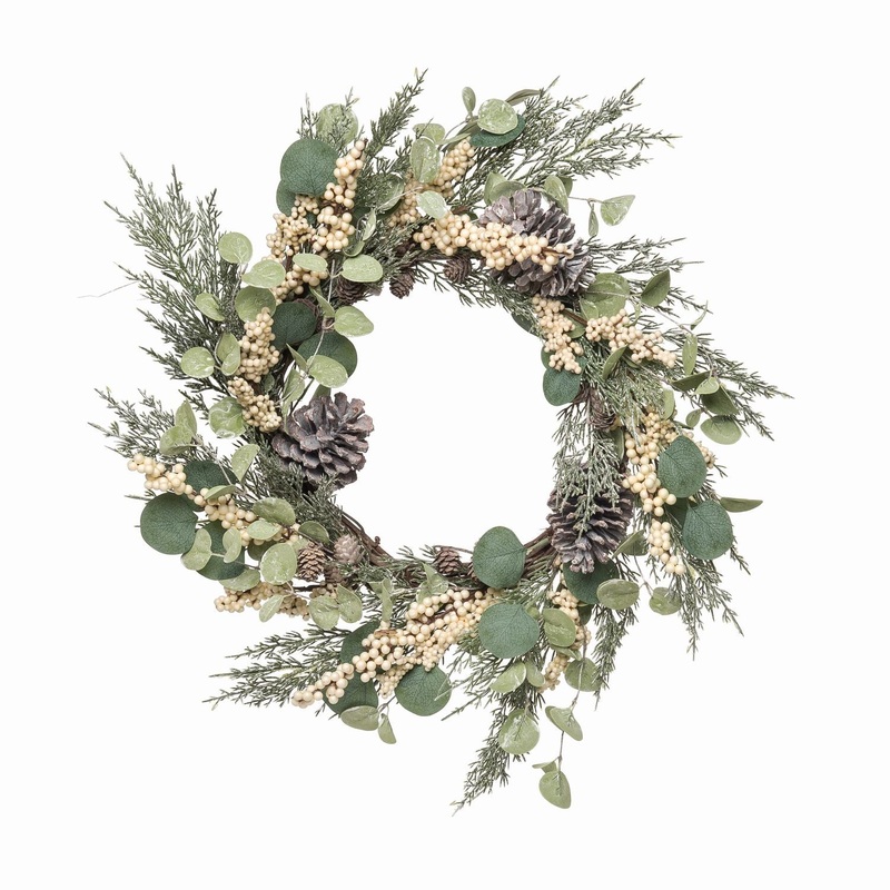 Transpac Eucalyptus Berry Pine Wreath
