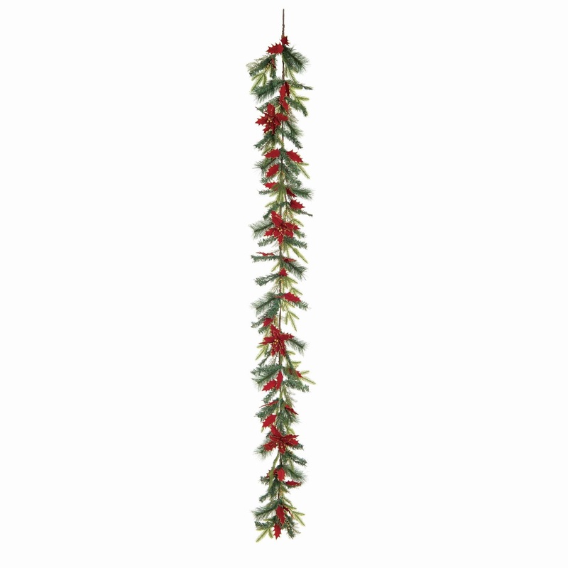 Transpac Gilded Poinsettia Garland
