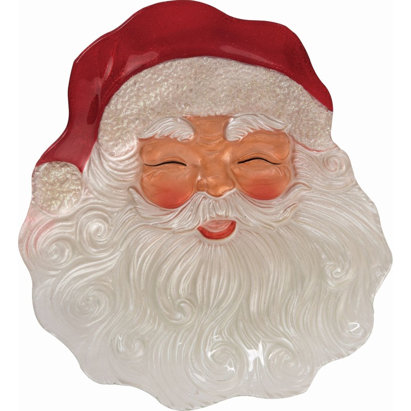 Transpac Glass Santa Face Plate