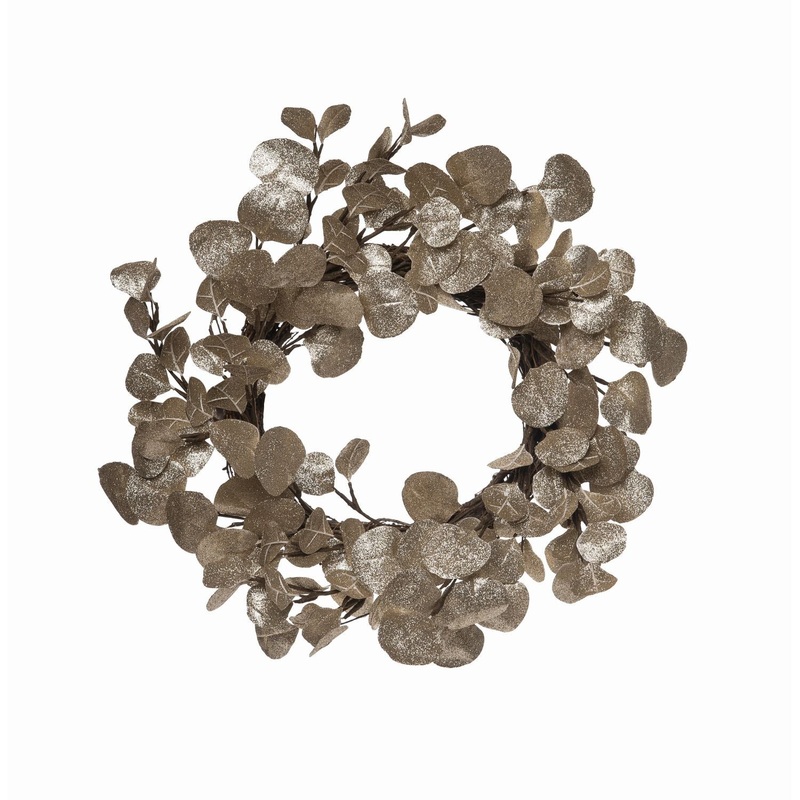 Transpac Golden Eucalyptus Wreath