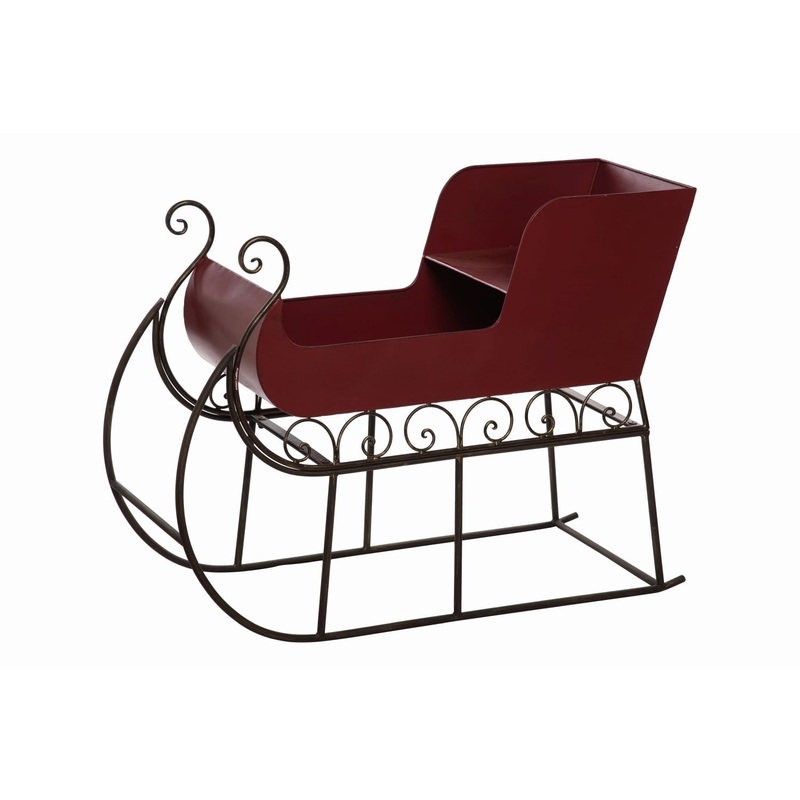 Transpac Large Metal Sleigh Decor