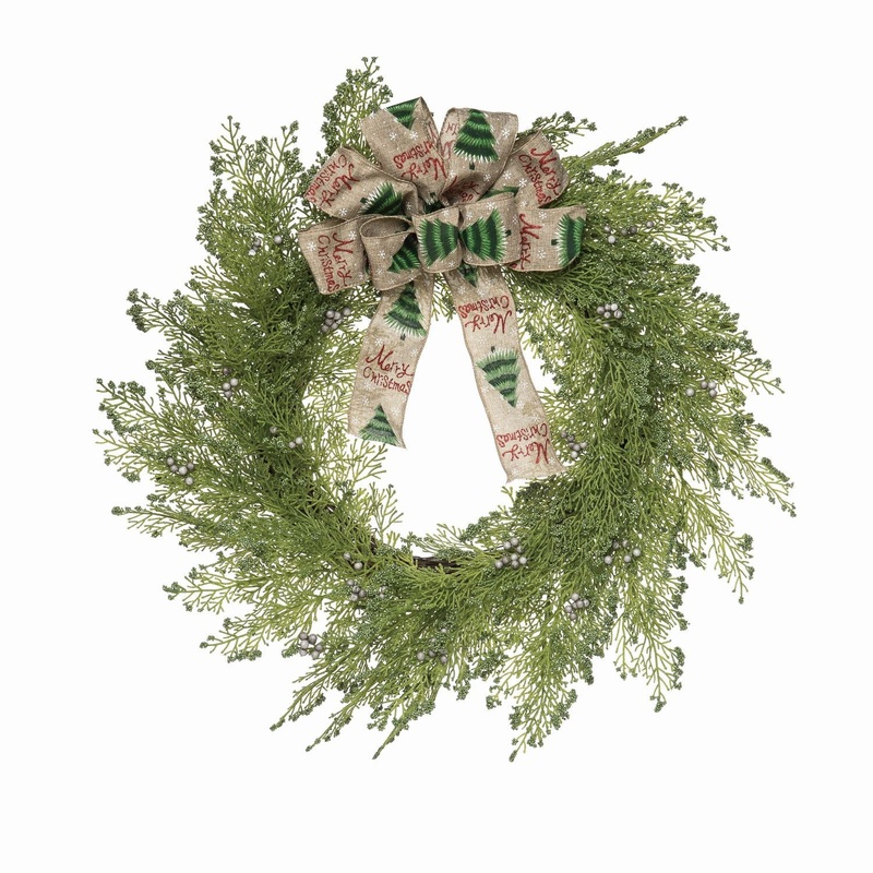 Transpac Merry Christmas Evergreen Wreath
