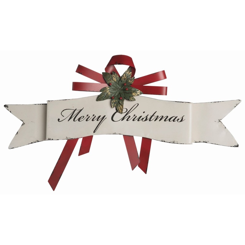 Transpac Metal Merry Christmas Banner Wall Decor