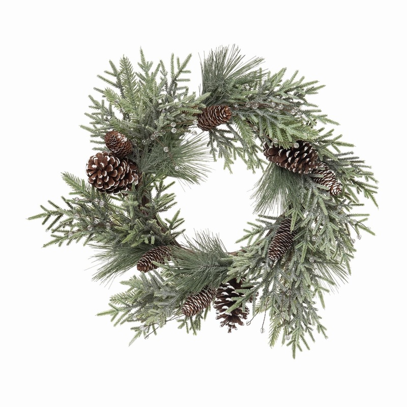 Transpac Pine Woodland Wreath