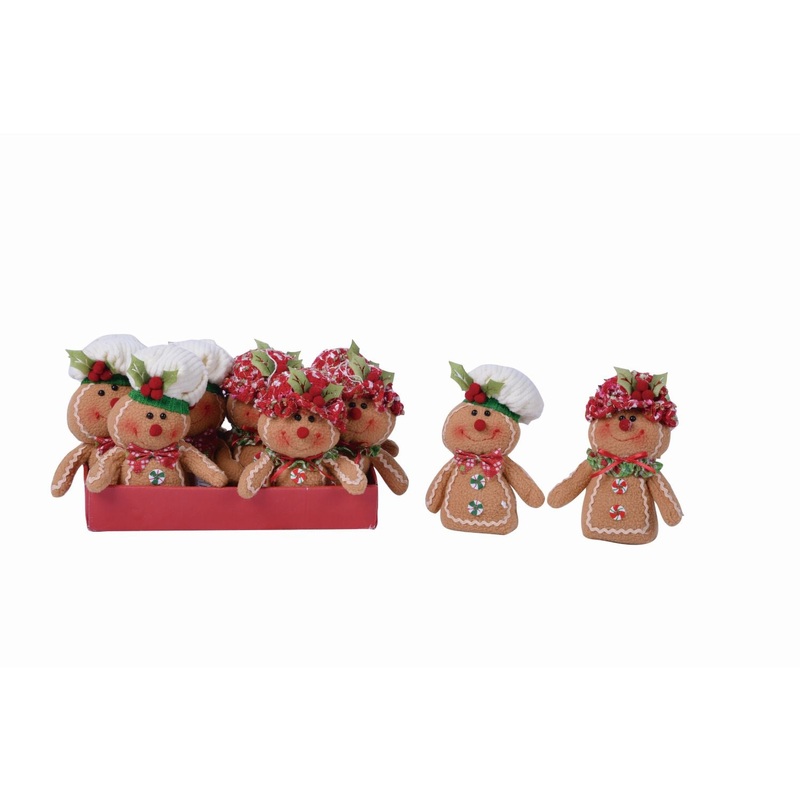 Transpac Plush Gingerbread Ornaments, Set Of 12