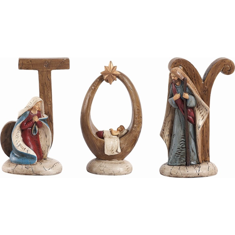 Transpac Resin Joy Nativity, Set Of 3