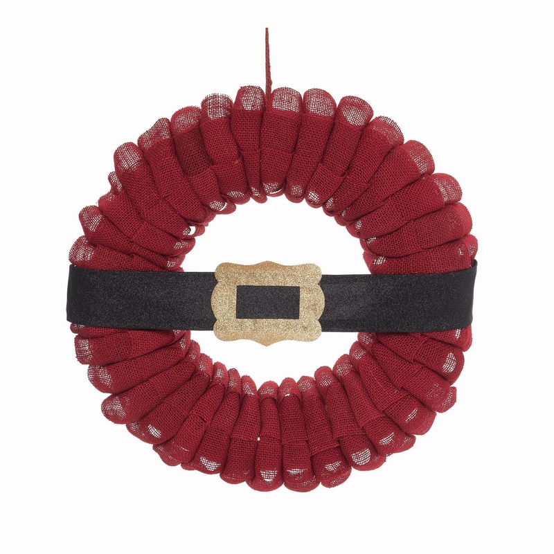 Transpac Santas Burlap Belt Wreath