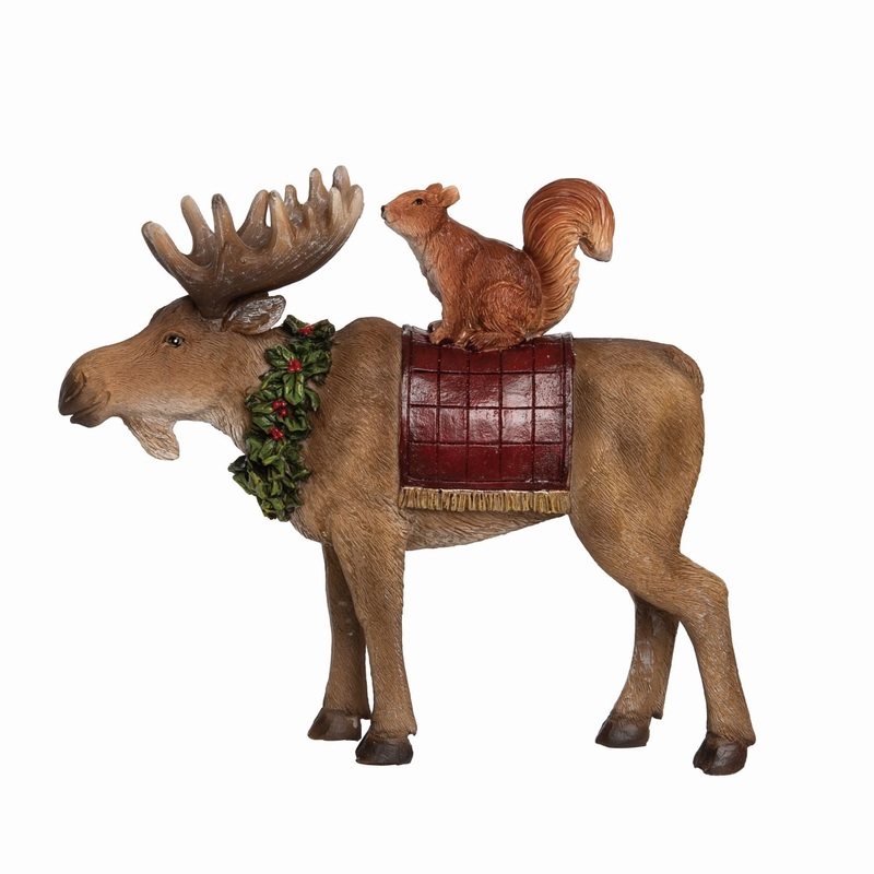 Transpac Small Resin Moose & Critter Figurine