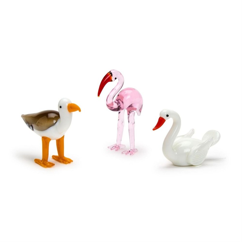 Two’s Company Feathered Friends Glass Figurine in Gift Box 12-Pieces In 3 Styles