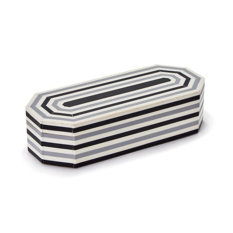 Two’s Company Grey Concentrics Decorative Covered Box – Resin/MDF