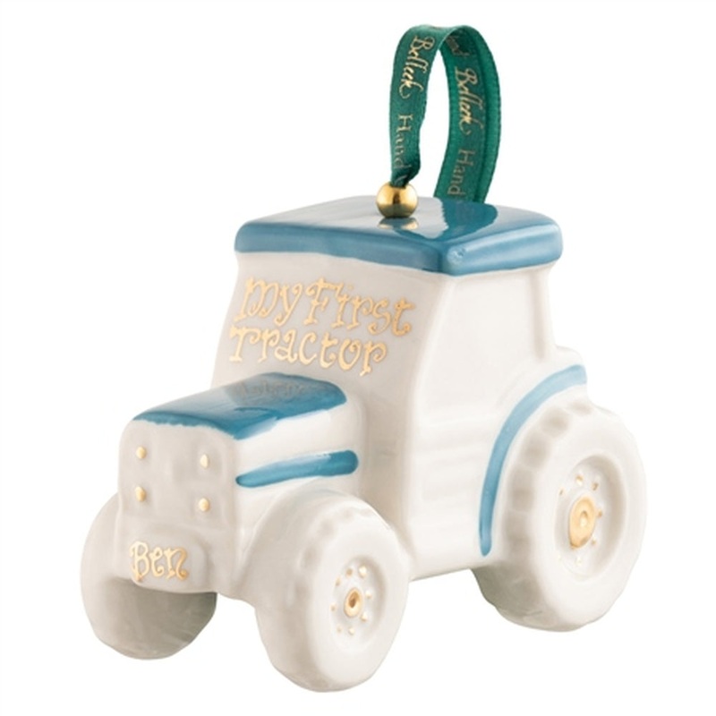 Belleek Tractor – Blue Ornament