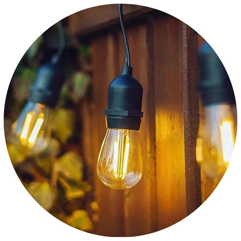 Holiday Bright Lights S14 Indoor/Outdoor Double Filament 1.2W E26 Dimmable Patio Bulbs – Warm White 25 Per Box