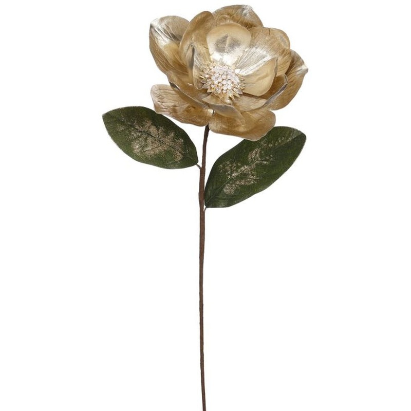 Mark Roberts 2022 Jeweed Magnolia Stem, Large 24 Inches, Gold
