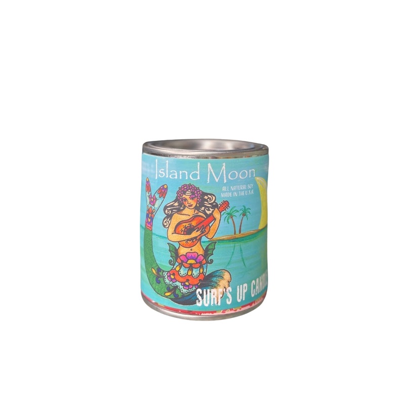 Surfs Up Candle Vintage Collection Island Moon Pint Paint Can Scented Candle Blue 16Oz