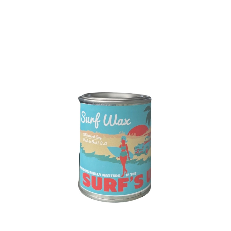 Surfs Up Candle Vintage Collection Surf Wax Pint Paint Can Scented Candle Blue 16Oz