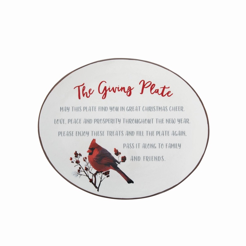 Transpac Dolomite Cardinal Giving Plate