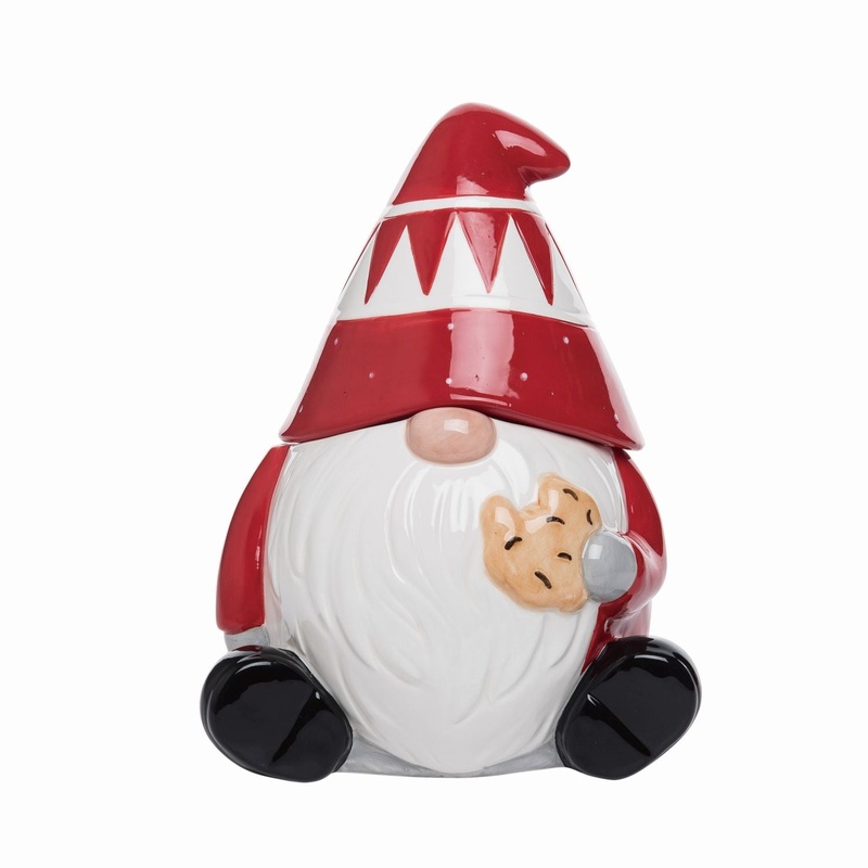 Transpac Dolomite Gnome With Cookie Treat Jar