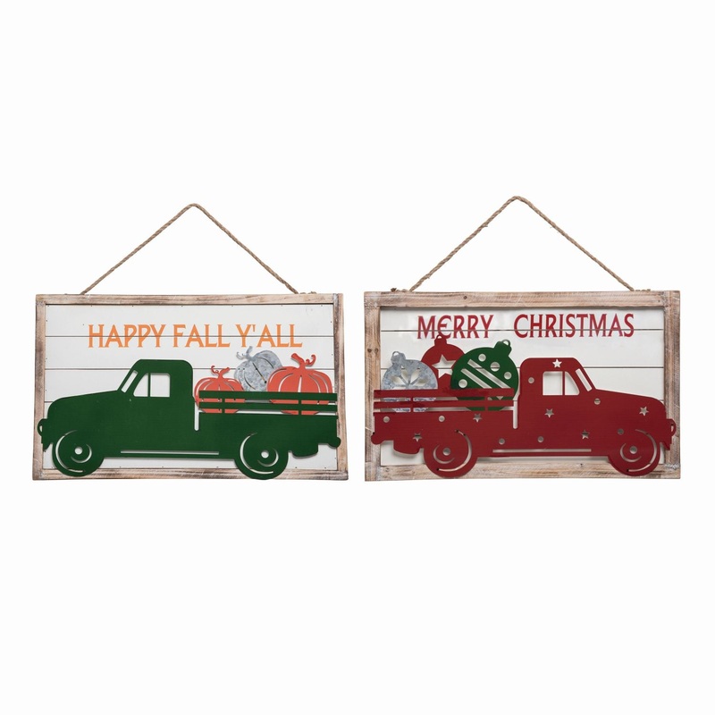 Transpac MDF Reversible Truck Wall Decor