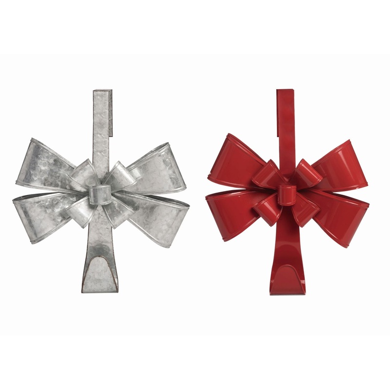 Transpac Metal Bow Wreath Holder, Set Of 2, Assortment
