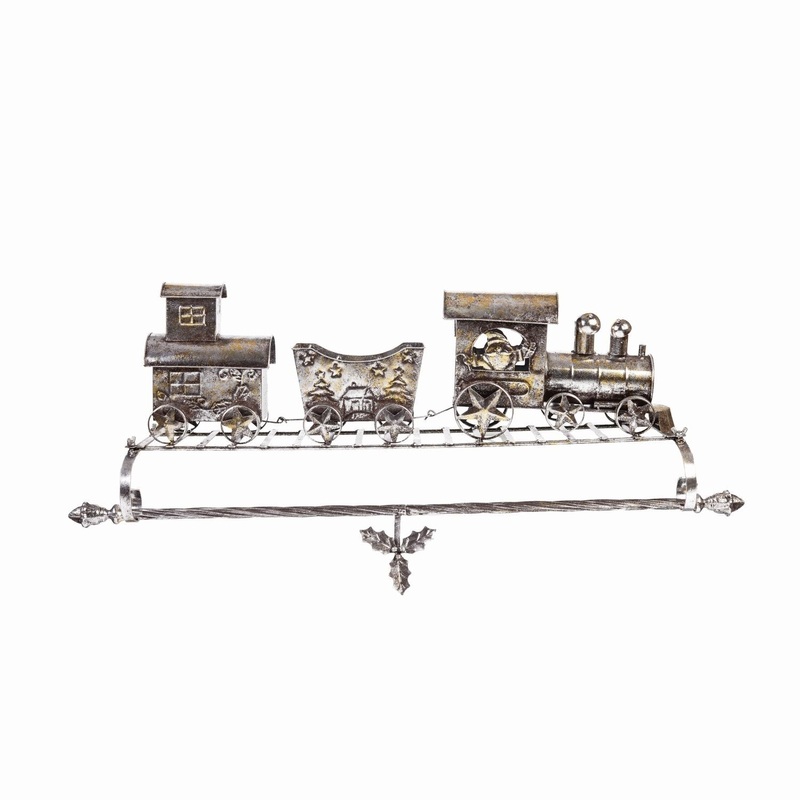 Transpac Metal Christmas Train Stocking Holder Kd