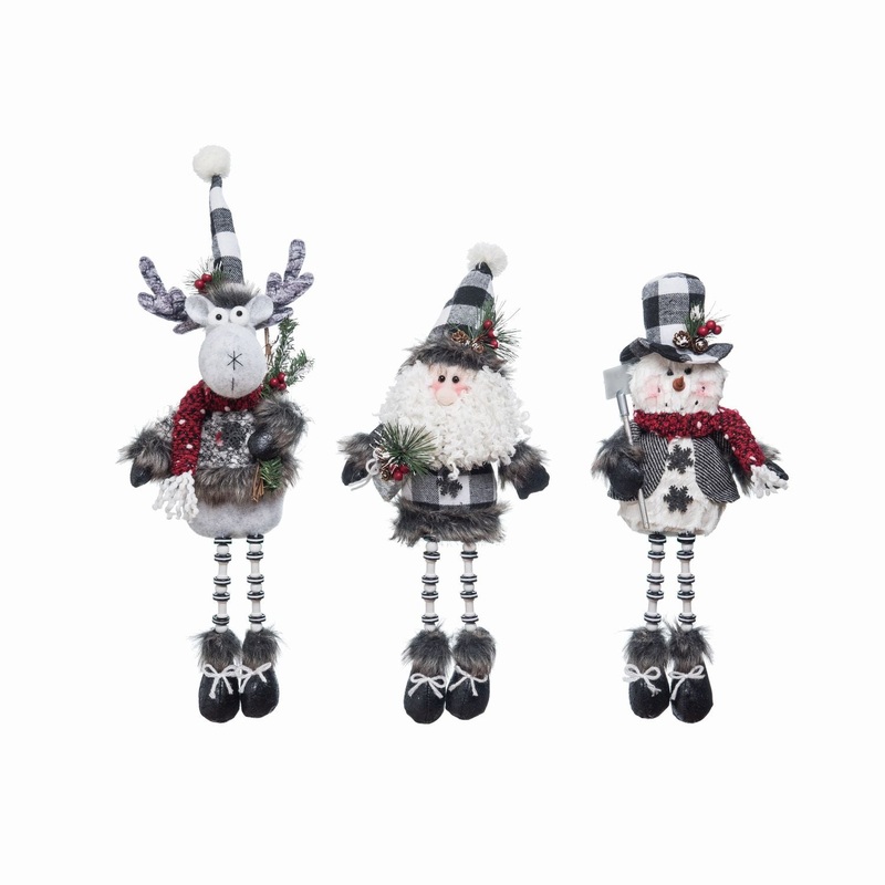Transpac Plush Christmas Shelf Sitter, Set Of 3, Assortment