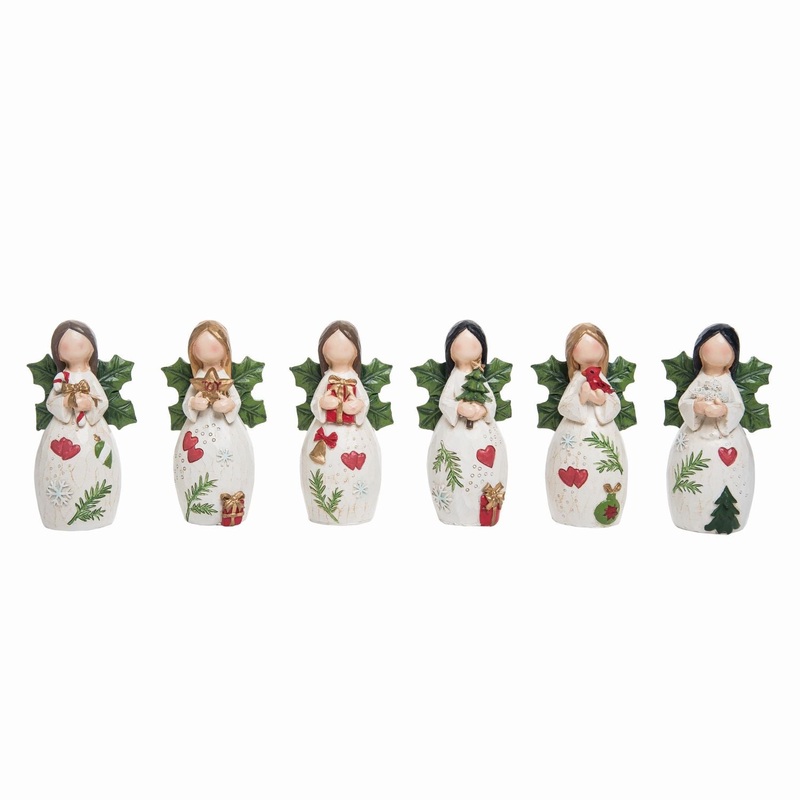 Transpac Resin Blessed Angels, Set Of 6