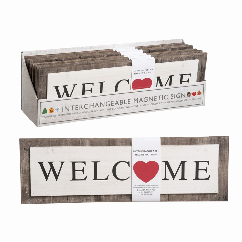 Transpac Wood Changing Seasons Sign In PDQ, Set Of 6