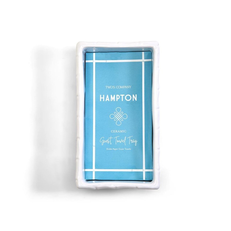 Two’s Company Hampton Faux Bamboo Fretwork Guest Towel Tray
