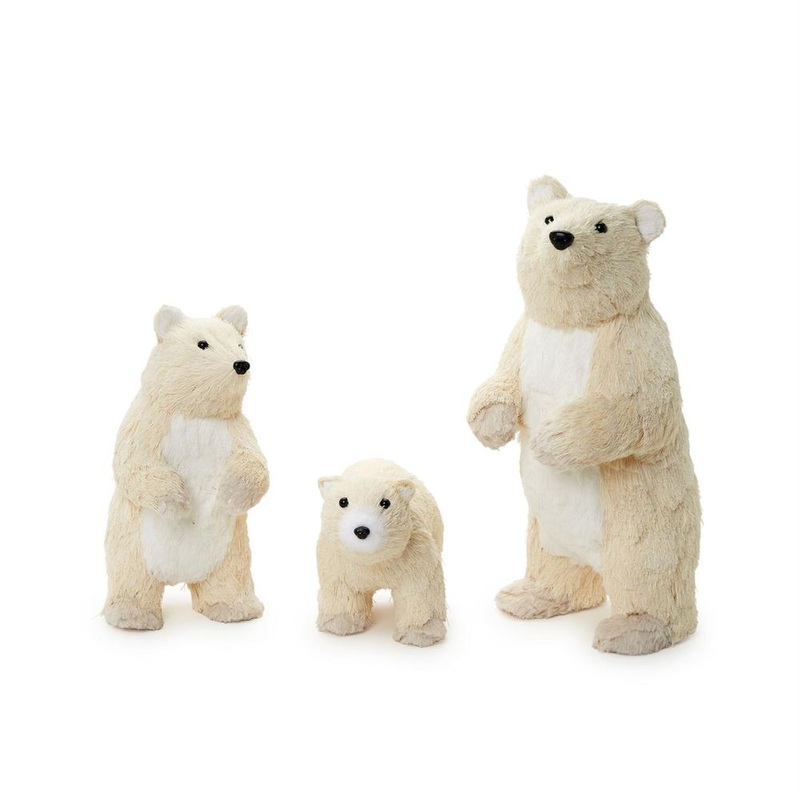 Two’s Company Set Of 3 Hand-Crafted Polar Bears Holiday Decor