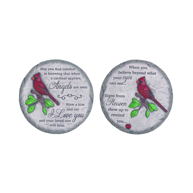 Transpac Cement Cardinal Memorial Stepping Stone, Set Of 2, Assortment