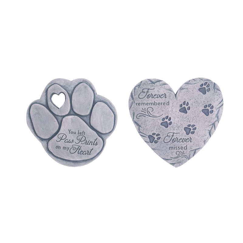 Transpac Cement Pet Memorial Stepping Stone, Set Of 2, Assortment
