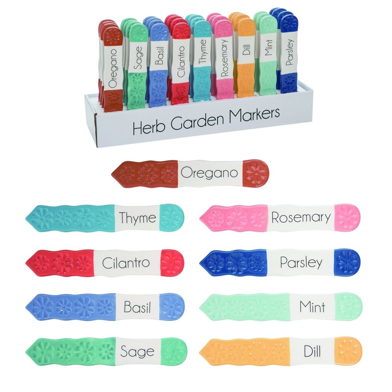 Transpac Dolomite Herb Garden Markers With Display Set Of 36