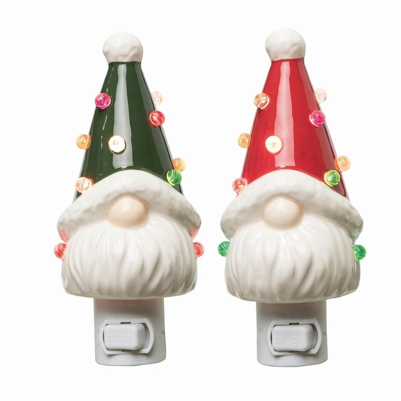 Transpac Dolomite Light Up Gnome Night Light, Set Of 2, Assortment