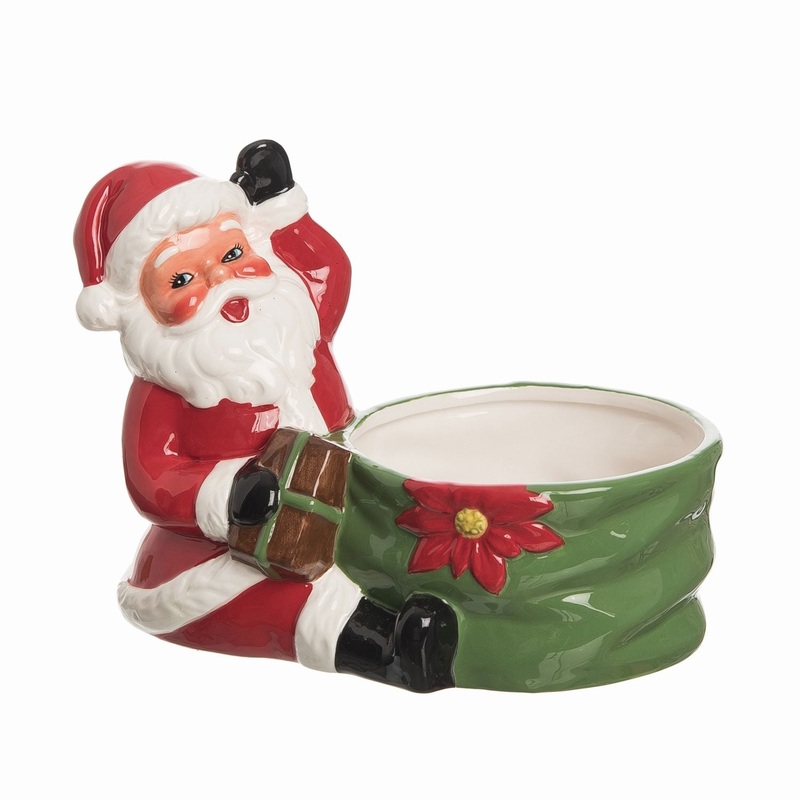 Transpac Dolomite Retro Santa Bowl