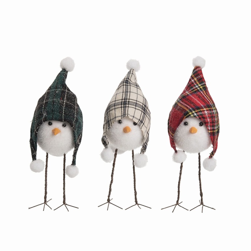 Transpac Foam Plaid Chick, Set Of 3, Assortment