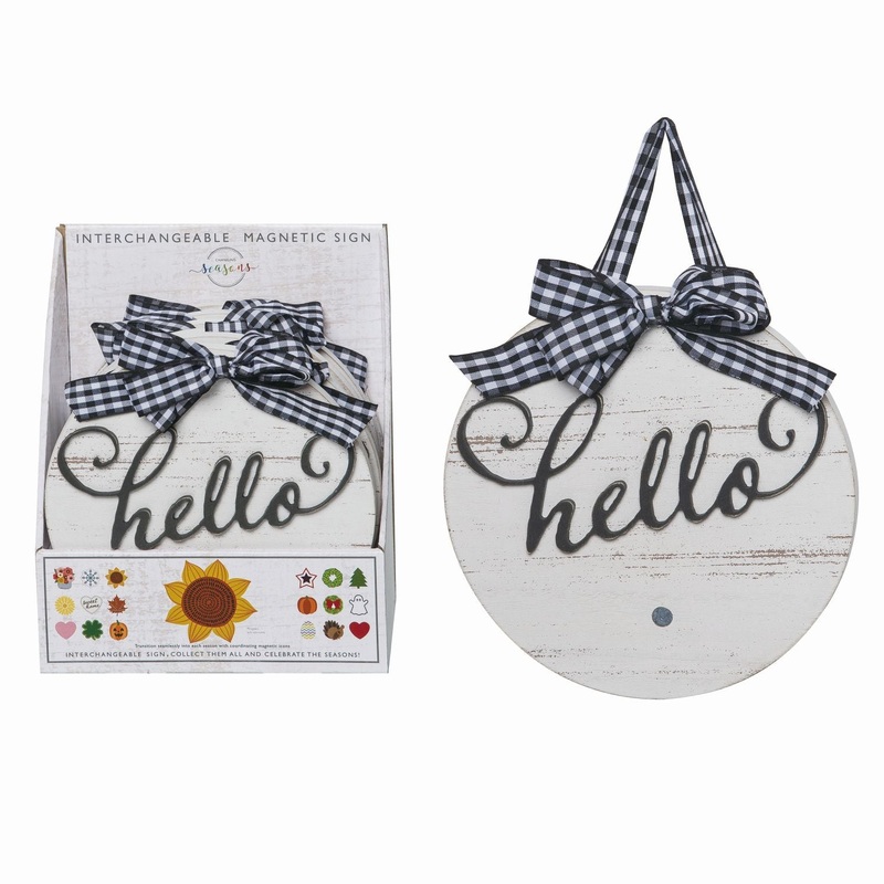 Transpac MDF Interchangeable Hello Sign, Set Of 6